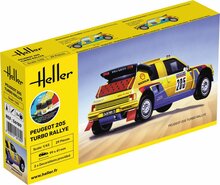 1:43 Heller 56189 Peugot 205 Turbo Rally Auto - Starter Kit Plastic Modelbouwpakket